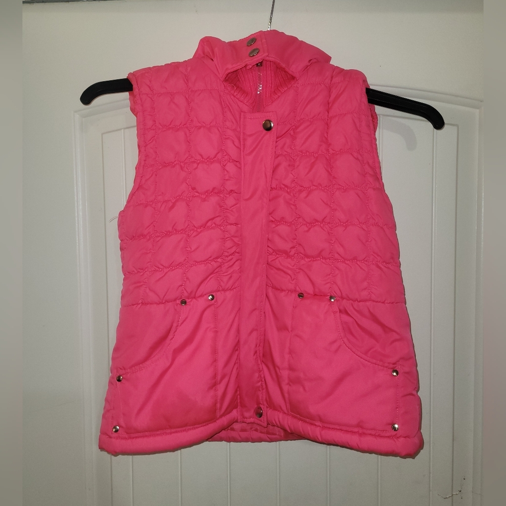Deb Vintage Hot Pink Puffer Vest Womens Size Small